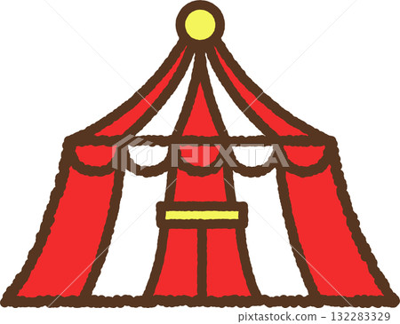 手繪圖示馬戲團帳篷 132283329