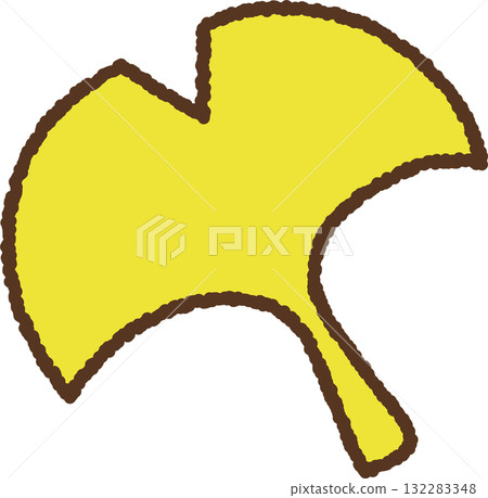 Hand-drawn single icon illustration: Ginkgo 132283348