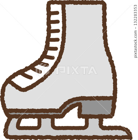 手繪單圖示插圖：滑冰 132283353
