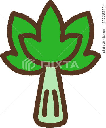Hand-drawn single icon illustration: Celery Hand-drawn single icon illustration: Celery 132283354