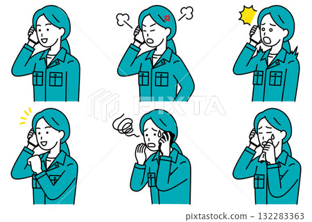 女工在智慧型手機上交談 女工在智慧型手機上交談 132283363