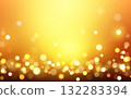 Golden Bokeh Light Background with Sparkling Glow Effect, Abstract Warm Glitter Design for Celebration and Luxury Style 132283394