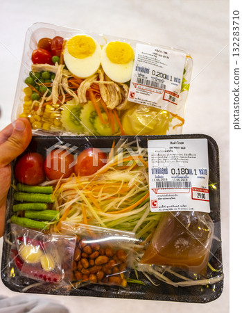 Groceries various snacks and food from supermarket store Thailand. 132283710