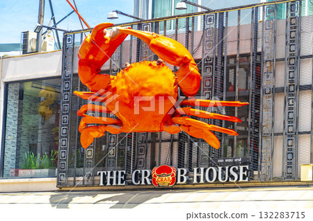 Patong walking street restaurants bars clubs in Patong Phuket Thailand. 132283715