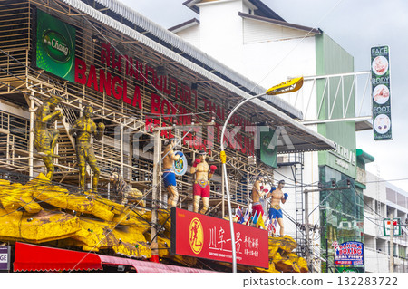 Patong walking street restaurants bars clubs muaythai Patong Phuket Thailand. Patong walking street restaurants bars clubs muaythai Patong Phuket Thailand. 132283722