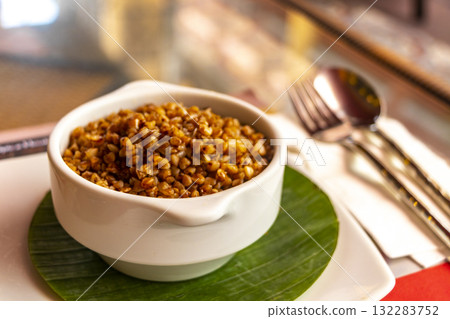 Spice House russian restaurant buckwheat bowl dishes meal in Thailand. Spice House russian restaurant buckwheat bowl dishes meal in Thailand. 132283752