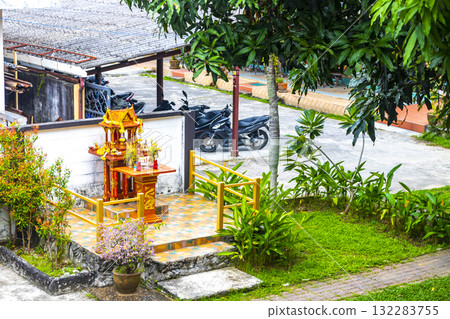 Ghost house in the garden in Patong Phuket Thailand. Ghost house in the garden in Patong Phuket Thailand. 132283755