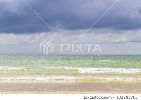 Patong Beach Phuket with turquoise blue water white sand Thailand. 132283765
