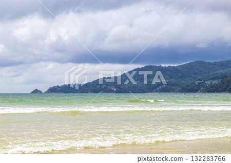 Patong Beach Phuket with turquoise blue water white sand Thailand. Patong Beach Phuket with turquoise blue water white sand Thailand. 132283766