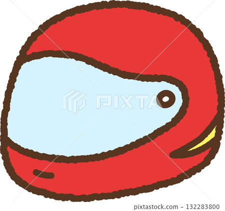 Hand-drawn single icon illustration: Race helmet 132283800