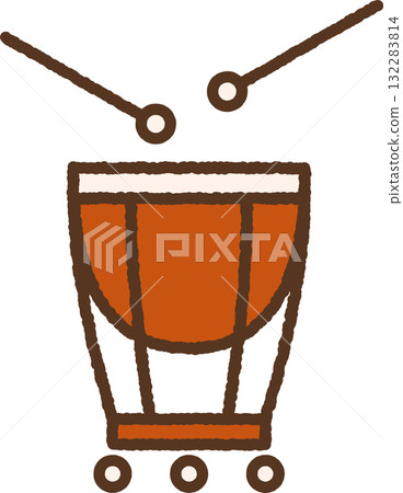 手繪單圖示插圖：打擊樂器 132283814