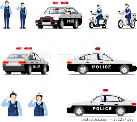 警車和警察 132284152