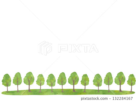 Watercolor style tree frame illustration 132284167