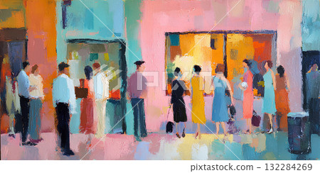People Enjoying Window (oil painting) People Enjoying Window (oil painting) 132284269