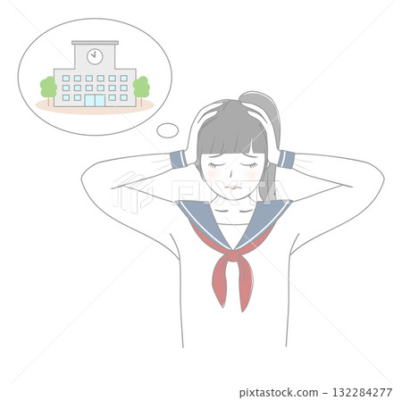 Girl worried about school Girl worried about school 132284277