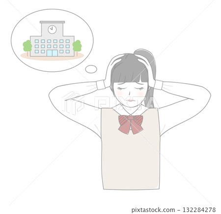 Girl worried about school 132284278