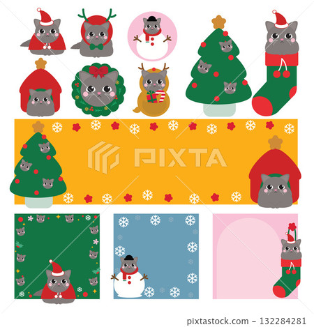 Cute grey Christmas 132284281
