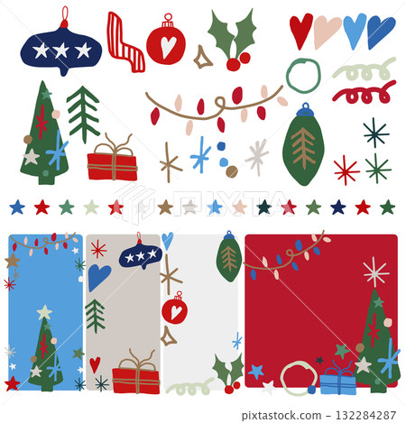 Cute Christmas Abstract RetroColor Cute Christmas Abstract RetroColor 132284287
