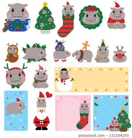 Hippo Christmas.eps 132284293