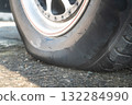 Low air pressure in worn tire. 132284990