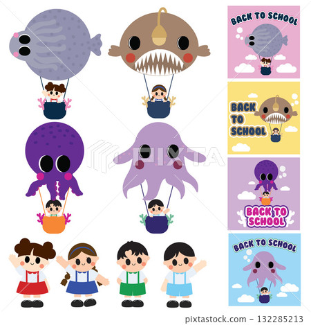 Kids and Fish Balloon 132285213