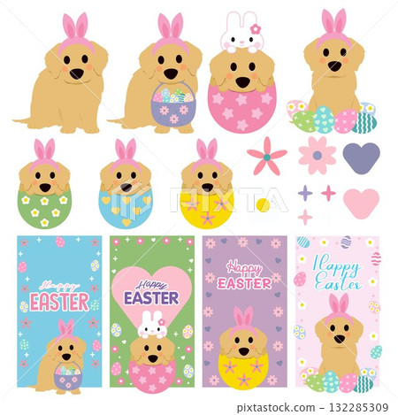 Golden Dog Easter.eps Golden Dog Easter.eps 132285309
