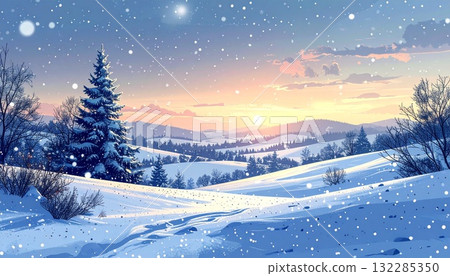 snowy winter landscape snowy winter landscape 132285350