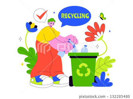 Plastic Waste Reduction Vector Illustration Featuring Waste Minimization, Organic Garbage Management, And Environmental Awareness Campaign Background Plastic Waste Reduction Vector Illustration Featuring Waste Minimization, Organic Garbage Management, And Environmental Awareness Campaign Background 132285480