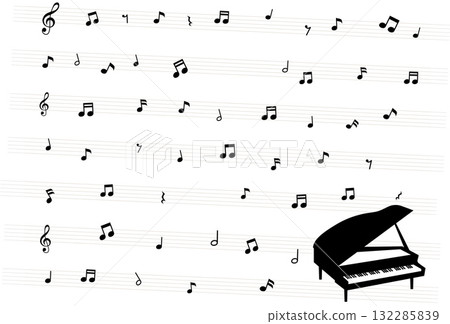 鋼琴鍵和音符壁紙 鋼琴鍵和音符壁紙 132285839