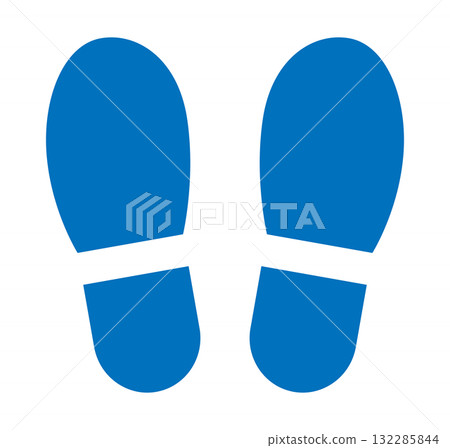 腳印 鞋印 剪影 Pict 圖示 藍色 132285844