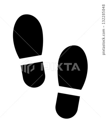 行走腳印鞋印輪廓象形文字圖示單色 132285848
