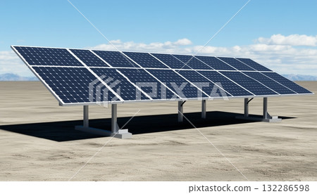 Solar panel clean energy on field with blue sky, modern technology concept Solar panel clean energy on field with blue sky, modern technology concept 132286598