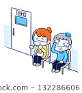 Illustration of a patient looking tired in the waiting room 132286606