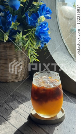 Refreshing Orange Americano Coffee with Citrus Twist Refreshing Orange Americano Coffee with Citrus Twist 132286934