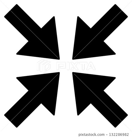 Set of diagonal black arrows pointing inwards Set of diagonal black arrows pointing inwards 132286982