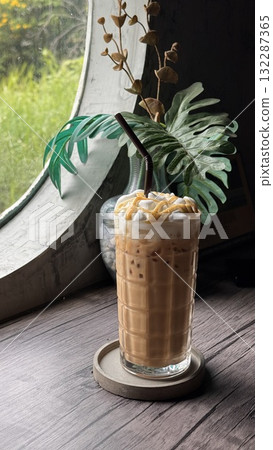 Iced Latte Macchiato A Layered Coffee Drink Iced Latte Macchiato A Layered Coffee Drink 132287365