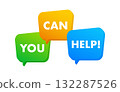 Asking for help and assistance with speech bubbles 132287526
