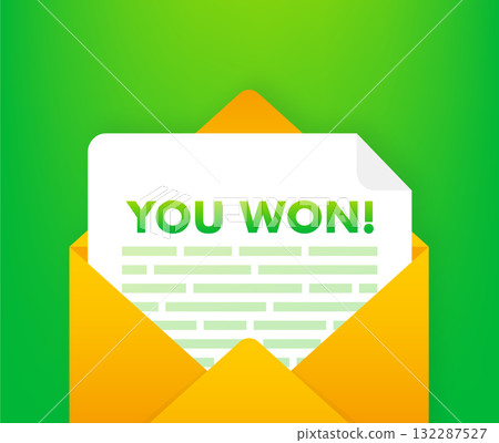 Winning notification email receiving mail message concept 132287527