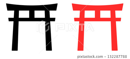 神社牌坊門圖標集 神社牌坊門圖標集 132287788