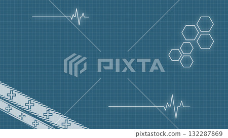 10 秒循環動畫,包含心電圖、十字標記和醫學影像 10 秒循環動畫,包含心電圖、十字標記和醫學影像 132287869