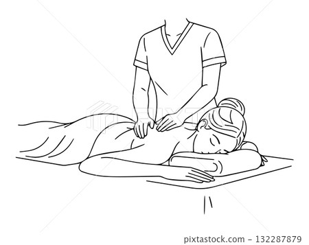 Massage treatment illustration (relaxation concept) 132287879