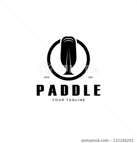 simple paddle logo,design for surfing,rafting,canoe,boat,surfing and rowing equipment business,vector simple paddle logo,design for surfing,rafting,canoe,boat,surfing and rowing equipment business,vector 132288201