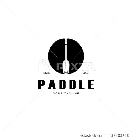 simple paddle logo,design for surfing,rafting,canoe,boat,surfing and rowing equipment business,vector simple paddle logo,design for surfing,rafting,canoe,boat,surfing and rowing equipment business,vector 132288218