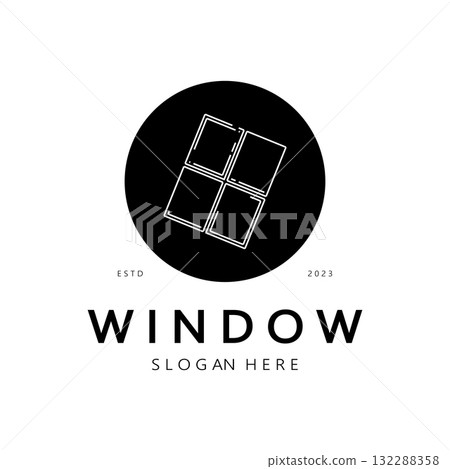 simple window logo, design for, interior, construction, architecture, property business, vector simple window logo, design for, interior, construction, architecture, property business, vector 132288358