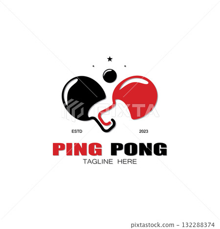 simple table tennis logo, ping pong creative logo template. sports games, clubs, tournaments and championships. vector 132288374