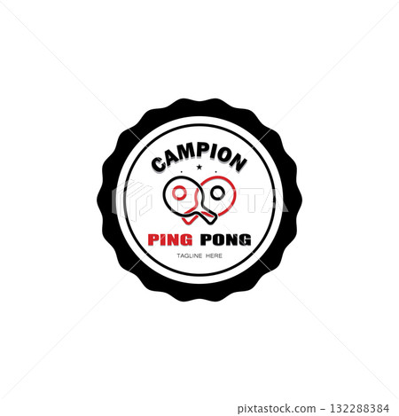 simple table tennis logo, ping pong creative logo template. sports games, clubs, tournaments and championships. vector 132288384