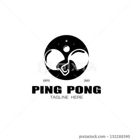 simple table tennis logo, ping pong creative logo template. sports games, clubs, tournaments and championships. vector simple table tennis logo, ping pong creative logo template. sports games, clubs, tournaments and championships. vector 132288390