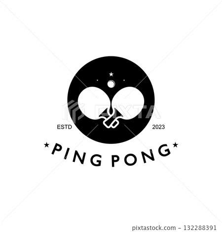 simple table tennis logo, ping pong creative logo template. sports games, clubs, tournaments and championships. vector 132288391