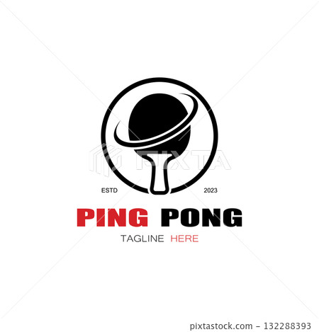 simple table tennis logo, ping pong creative logo template. sports games, clubs, tournaments and championships. vector 132288393