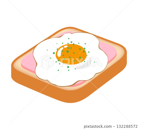火腿和雞蛋吐司圖標 132288572